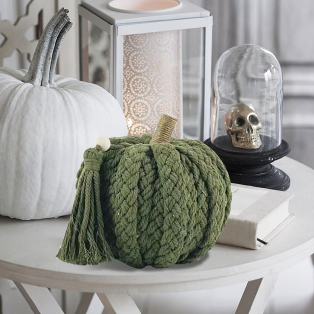 Kbndieu Cotton Rope Pumpkin Thanksgiving Halloween Imitation Cotton Rope Pumpkin Tabletop Decoration Hand Woven Decorations Halloween Decorations