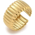 thumbnail image 1 of 1 anillo abierto de acero inoxidable 304 para mujer, anillo dorado, adorno ajustable, accesorio para boda, compromiso, fiesta, joyería, regalo., 1 of 3
