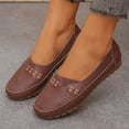 thumbnail image 2 of Loafers for Women Comfortable Hollow out Slip on Business Work Flat Shoes Breathable Casual Penny Driving Moccasins Brown Size 6.5, 2 of 5