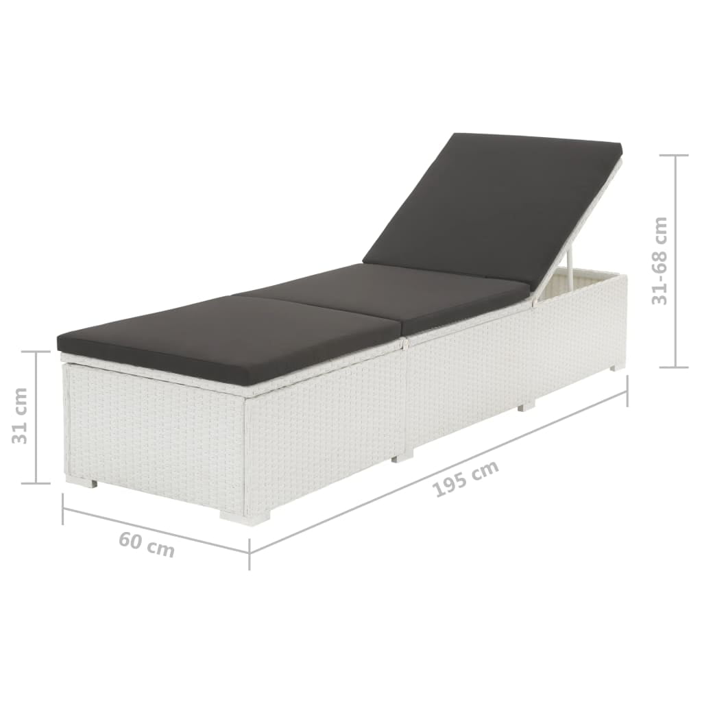Lowestbest Patio Sun Lounger Bed, Poly Rattan Reclining Chaise Lounge Chair with Cushion for Garden Balcony Lowestbest Patio Sun Lounger Bed, Poly Rattan Reclining Chaise Lounge Chair with Cushion for Garden Balcony