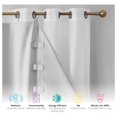 thumbnail image 2 of KeLiang White Thermal Insulated 100% Blackout Curtain Liner 95-96" Removable ring top Panels-Complete & Privacy, Energy Efficient, Noise Reducing - 16 Rings Included (2 Panels, 50" W x 92" L), 2 of 7