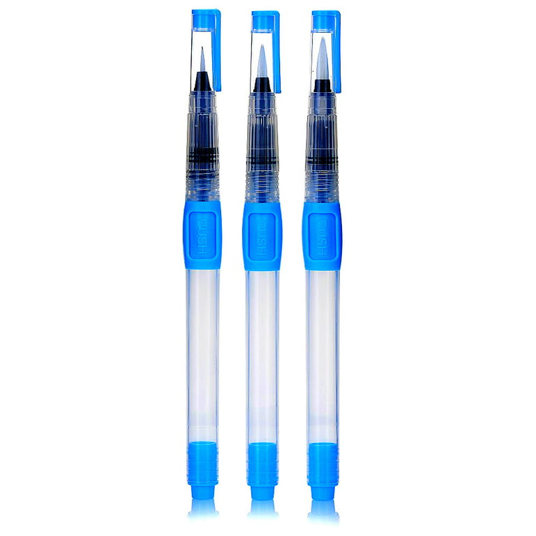 Blue water brush pens for watercolor painting calligraphy lettering and  aquarelle 