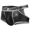 thumbnail image 3 of Sexy Men Mesh Hole Underwear Man Boxers Short Underpants Plus Size Transparent Panties Blue XXL, 3 of 6