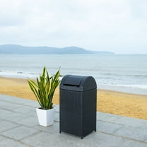 Safavieh Serapis Outdoor Patio Trash Bin - Black
