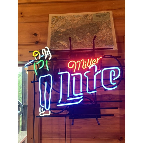 Queen Sense 20"x16" Custom Millers Lite Golf Player Neon Sign Man Cave Beer Pub Bar Artwork Handmade Wall Decor Gift Neon Light 124MLGP