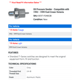 thumbnail image 2 of Oil Pressure Sender - Compatible with 1992 - 1999 Ford Crown Victoria 1993 1994 1995 1996 1997 1998, 2 of 2