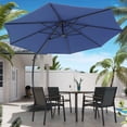 thumbnail image 2 of NIAIZEK 11 Navy Curved Cantilever Patio Umbrella with Base, 360° Rotating Offset Hanging for Garden, Pool, Backyard, Deck, 2 of 7