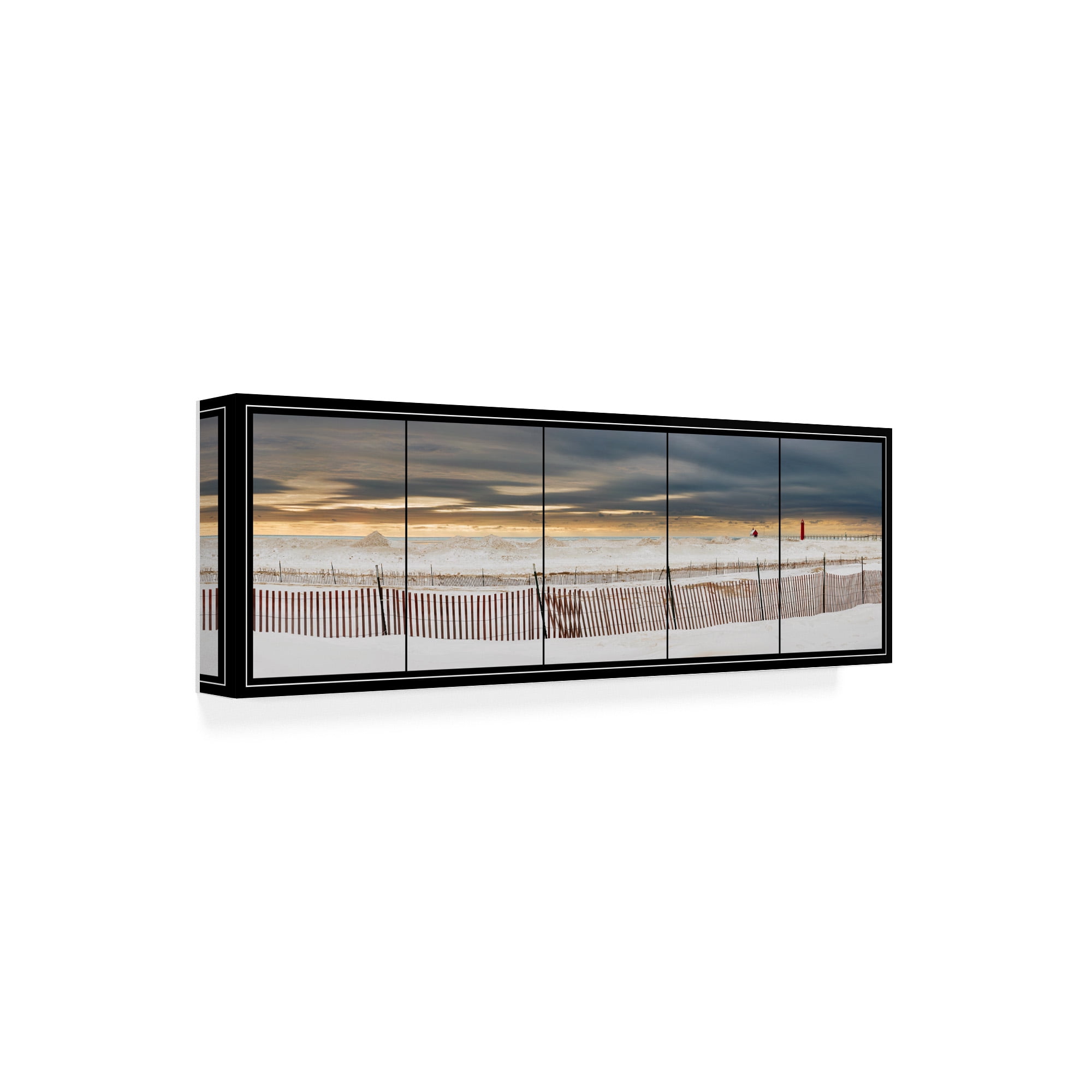 Trademark Fine Art 'Grand Haven Lighthouse Panorama' Canvas Art by Monte Nagler