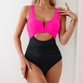 thumbnail image 1 of WILLBEST Traje de Baño Mujer Manga Larga Women'S Sexy Color Block Traje de Baño, 1 of 4