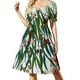 thumbnail image 2 of Vestido de manga corta de hojas de eucalipto (garlunga) Ropa femenina Vestidos elegantes para mujer Falda de verano, 2 of 7