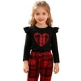 thumbnail image 5 of Gunia Baby Girl Valentines Outfit Plaid Heart Applique Sleeveless Top Trousers Two Piece Breathable Girls Clothes Set Outfits 18M-6Y, 5 of 9
