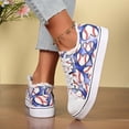 thumbnail image 5 of Women Baseball Print Shoes Canvas Sneakers Trendy Casual Walking Shoes, 5 of 9