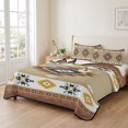 thumbnail image 2 of Full Quilt Set 78''x90'', Retro Southwest Bedspread Coverlet with 2 Pillow Shams, Bohemia Native American Tribal Abstract Geometric Breathable All Season Quilt Bedding for Bedroom/Guest Room, 2 of 9