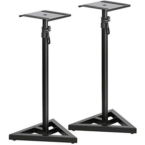Duramex (TM) Upgraded Height Adjustable Speaker Stands Mounts, Two in One Floor Stands, Heavy Duty Base and Extendable Tube with 44 LBS Capacity Per Stand, 27"-43" Height Adjustment