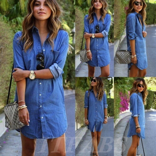 womens blue jean dress