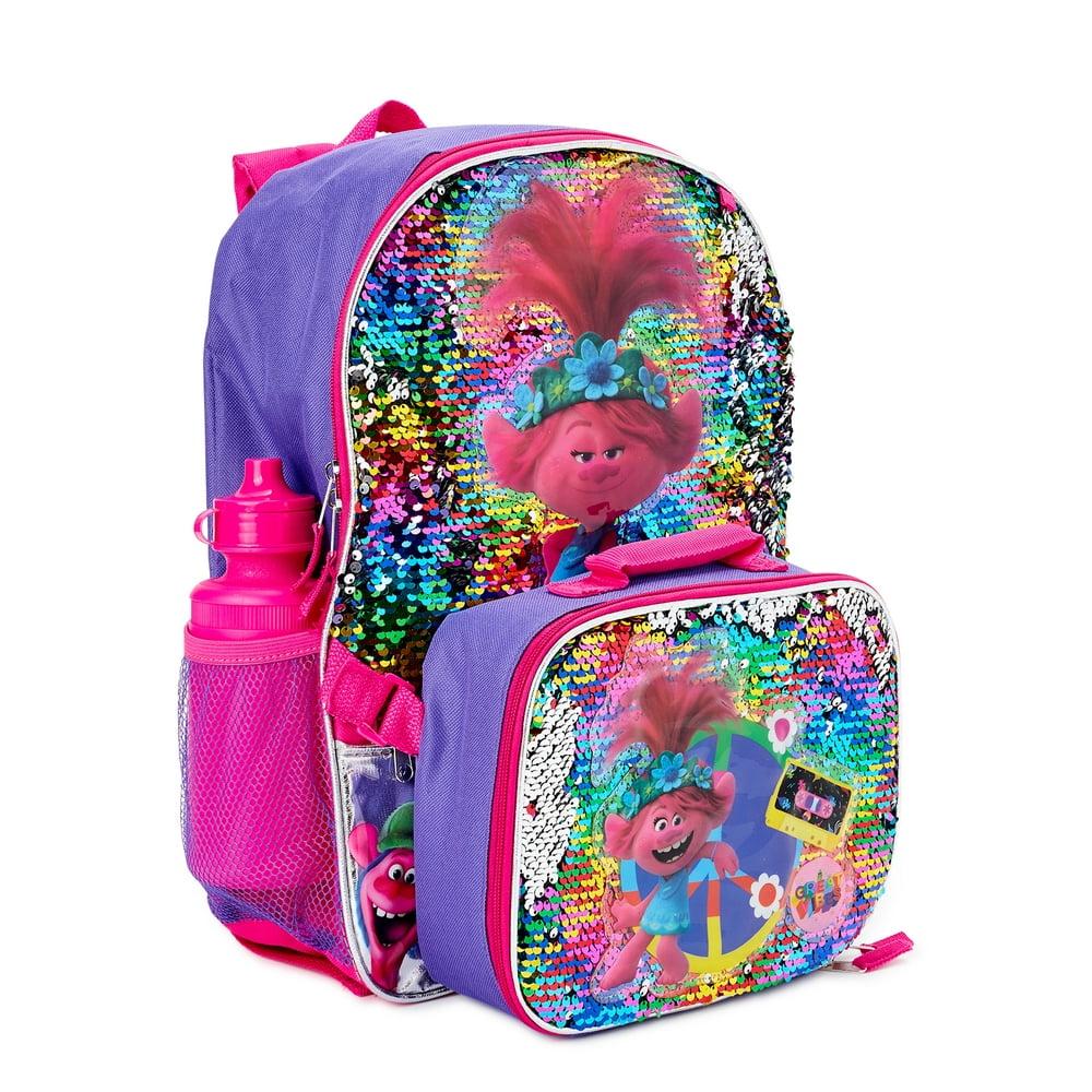 Trolls DreamWorksTrolls Kids Girls' Great Vibes Backpack with Lunch