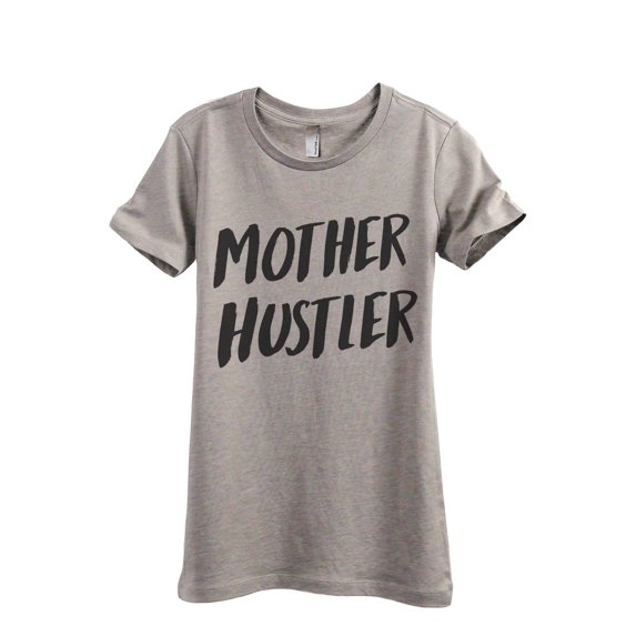 Thread Tank Mother Hustler Women's Fashion Relaxed Crewneck T-Shirt Tee Heather Tan X-Large