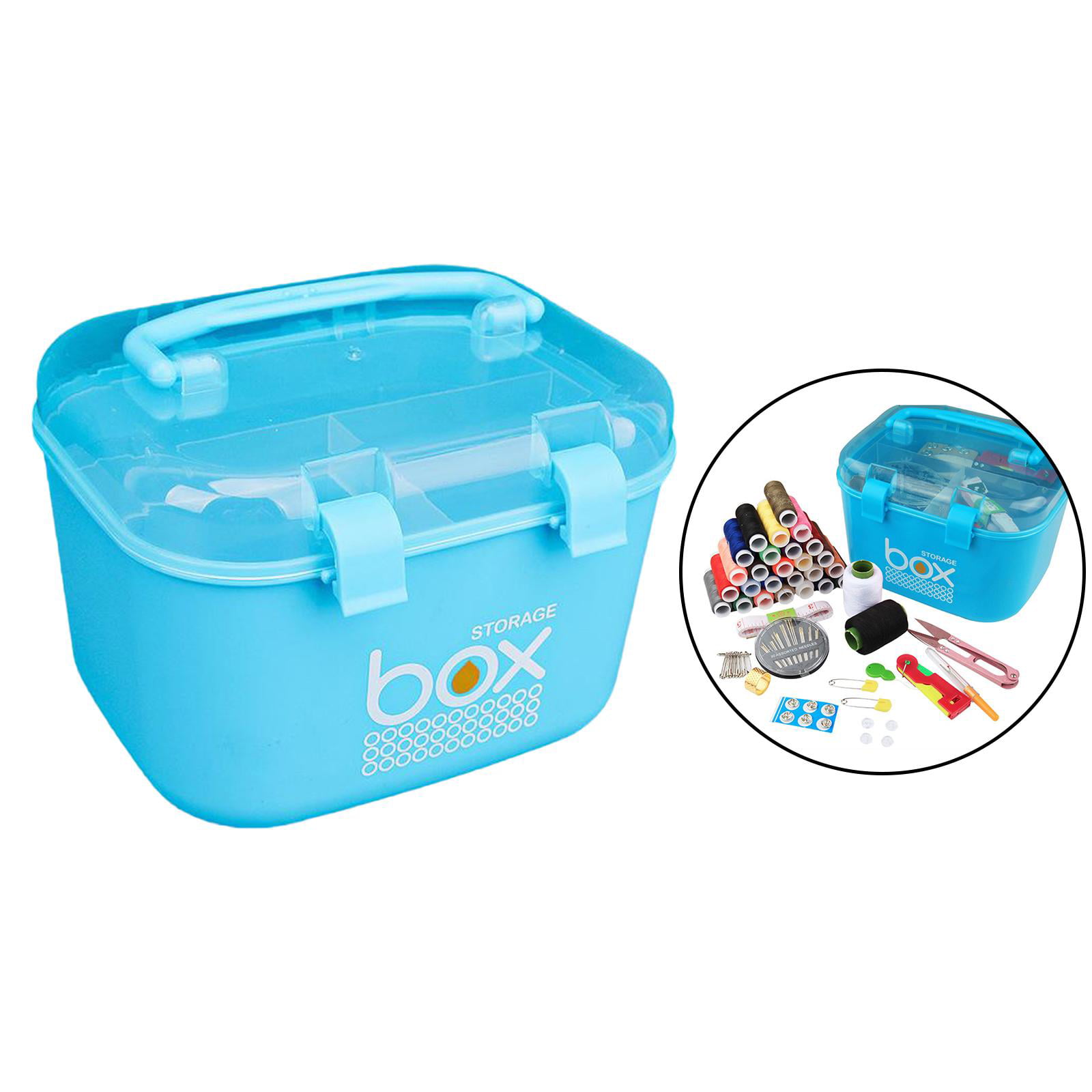Multipurpose Storage Box with Handle ,Sewing Box Organizer ,Crafts Supplies  Case Handled for Cosmetic