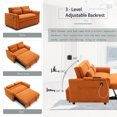 thumbnail image 6 of Modern 2 Seats Velvet Pull Out Sofa Bed Loveseat, Convertible Sleeper Couch Love Seat With USB Ports and Storage Pocket For Living Room Bedroom Apartment, 6 of 15