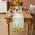 thumbnail image 2 of Sunflower Cotton Linen Rectangle Table Runners 13"x48", Summer Botanical Eucalyptus Leaves Vintage Coffee Table Runner Dresser Scarves Luxury Table Runners for Wedding Party Banquet Dinner Decor, 2 of 8
