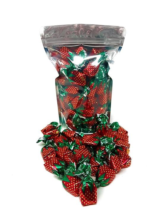 Classic Strawberry Flavored Bon Bons - Individually Wrapped