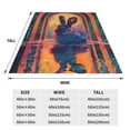 thumbnail image 3 of Balery Neon Rabbit In Archway Manta de Felpa Suave y Acogedora – Cobija de Franela Aterciopelada para Cama, Lavable y Cálida para Sofá, Mascotas, Transpirable-50"x40", 3 of 7