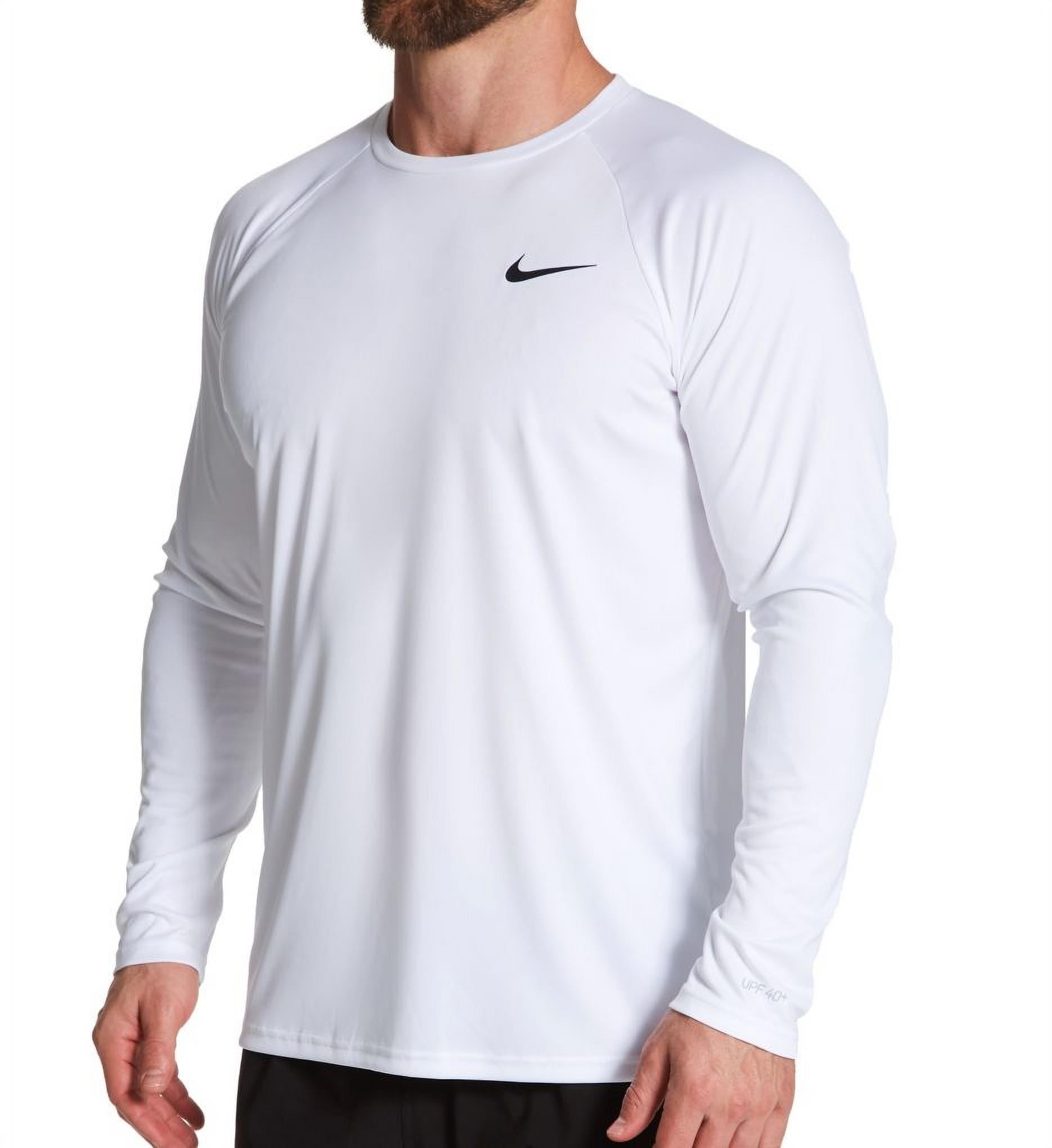 Nike ESSA587 Dri-Fit Long Sleeve Rashguard (White L) - Walmart.com