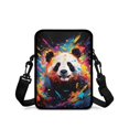 thumbnail image 2 of FUIALDOLG Watercolor Splash Panda Cellphone Crossbody Purse, Portable Zip Sling Satchel for Daily Travel and Work Use, 2 of 7