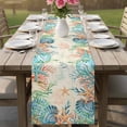 thumbnail image 4 of Beach Coastal Table Runner 120 Inches, Summer Coral Starfish Nautical Ocean Vintage Bed Runner Dresser Scarves Tabletop for Indoor Outdoor Parties/Ceremony/Banquet, 13"x 120", 4 of 8