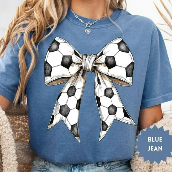 DOPASHIRT Coquette Soccer Shirt, Soccer Mom Shirt, Soccer Bow T-Shirts For Women, Game Day Shirts, Sports Mom, Soccer Shirt Unisex S-5XL Hot Trending Shirt, Vintage Birthday Gift