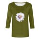 thumbnail image 4 of Fiudx Camisetas para Mujer Camiseta Estampada a La Moda para Mujer, Blusa de Mangas 3/4, Tops Informales con Cuello Redondo, 4 of 4