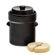 2L (Half Gallon) Fermentation Jar Crock Stoneware Pickling Set with Weights by Trademark Innovations