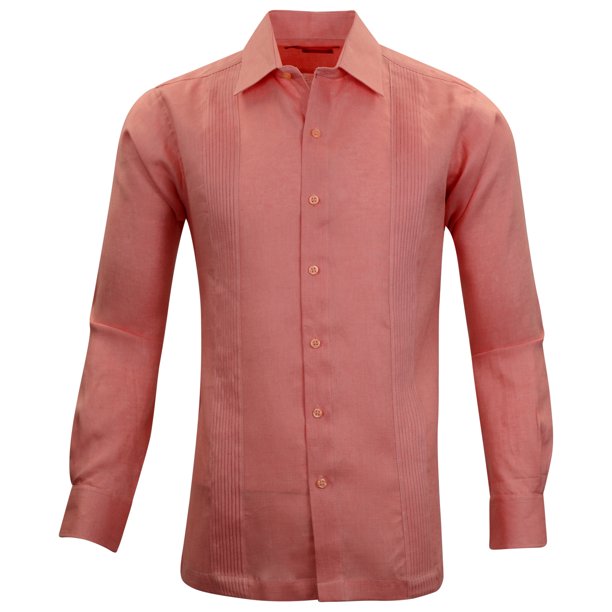 Manchester Guayabera Slim Fit Puño Convertible Naranja, CH Manchester 41666C