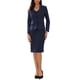 thumbnail image 2 of Conjuntos de Traje INSPIRE CHIC para Mujeres, 2 piezas, Blazer de Trabajo Sólido con Escote en V, Vestidos L Azul Oscuro, 2 of 5