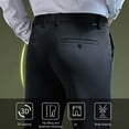 thumbnail image 6 of HOOMEUMY Men's Classic Fit Stretch Padded Straight Leg Dress Pants with Zipper Pockets Business Office Trousers Black 34, 6 of 9