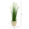 thumbnail image 2 of Nearly Natural 4.5ft. Wheat Plume Grass Artificial Plant in Country White Planter, 2 of 4