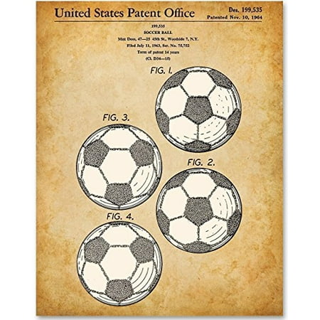 Soccer Ball Art - 11x14 Unframed Patent Print - Great Gift for Soccer Fans, Soccer Players and Boy's Room (Best Gifts For Soccer Fans)