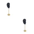 thumbnail image 2 of kurtrusly Earring Display Stand Human Ear Model Organizer Holder Showcase Stud Jewelry Right Ear Black Height: 18cm 2Set, 2 of 6