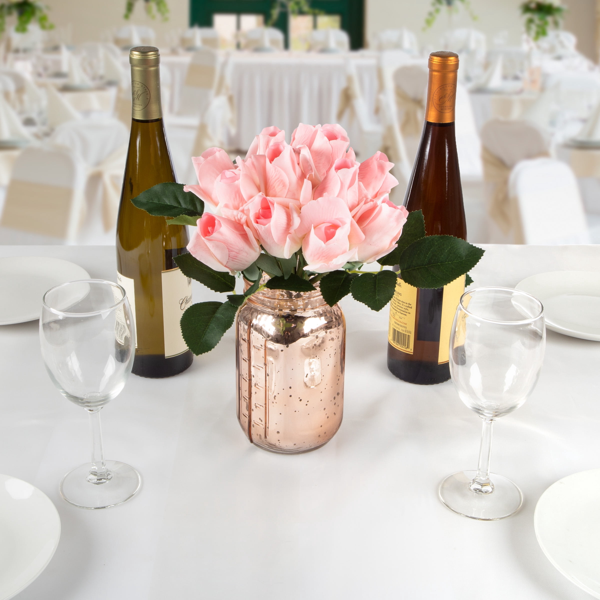 24PC Artificial Rose Bud Stem Bundles, Pink