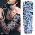 thumbnail image 3 of Pegatizas Tatuaje Larga Duración Implosión Tótem Falso Tatuajes Temporales 8pcs Brazo Koi Carpa Ola Grúa para Hombres Y Mujeres, 3 of 9