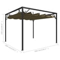 thumbnail image 6 of vidaXL Gazebo Patio Pavilion Canopy Party Tent with Retractable Roof Sunshade, 6 of 14