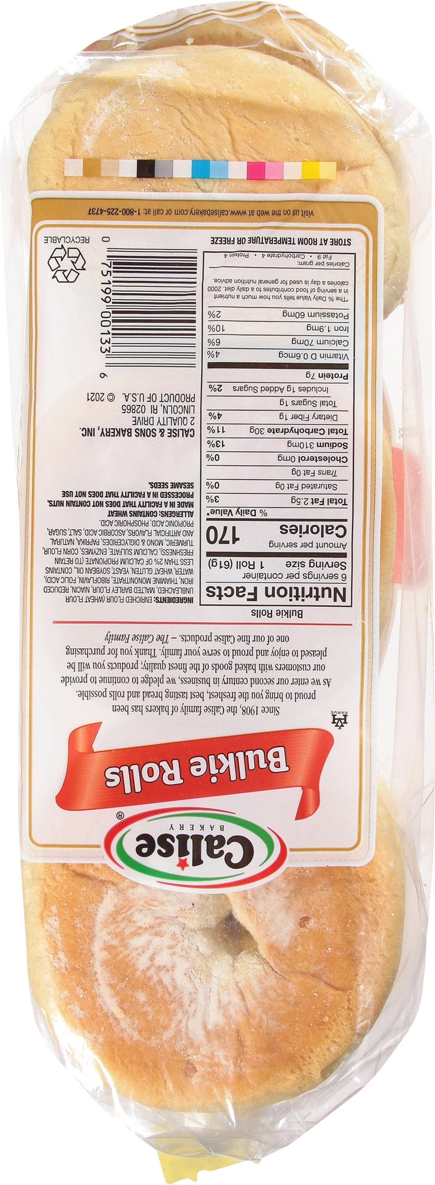 Calise Bakery Bulkie Rolls 13 Oz
