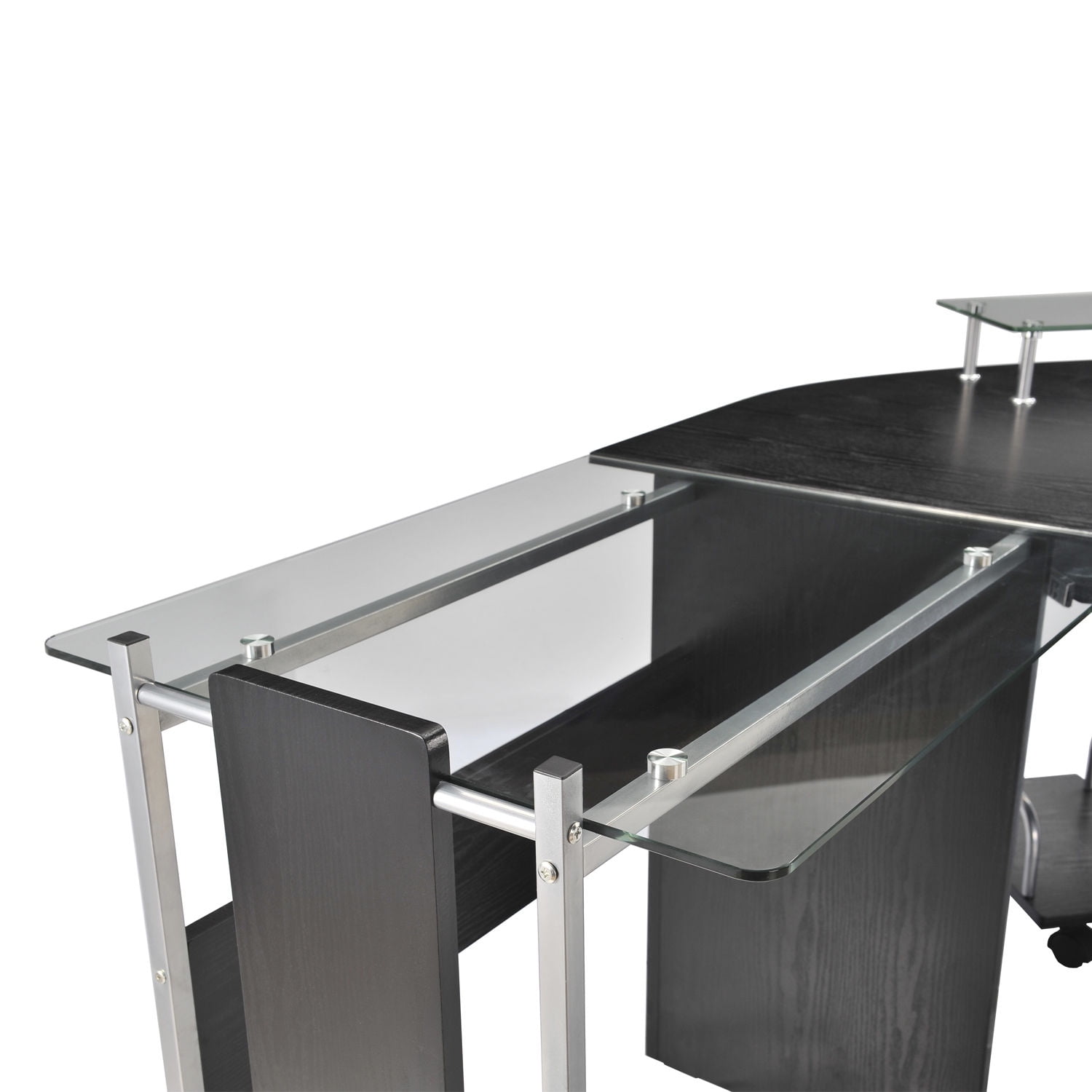 Homcom 69 In Modern L Shaped Symmetrical Glasstop Office Homcom 69 In Modern L Shaped Symmetrical Glasstop Office Workstation Computer Desk Com