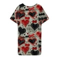 thumbnail image 5 of Ousvtion Deals Valentines Day Women's Nightgown Love Heart and Cake Print Short Sleeve Sleepwear Comfy Sleepshirts Crewneck Nightshirt Plus Size Valentine's Gift for Her Clearance,A03-Black,4X-Large, 5 of 5