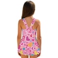 thumbnail image 2 of Uorisanigo Pink Heart Girls Swimsuit One Piece Modest Beach Swim Dress with Skirt Summer Swim Dress Pool Party, Size 3-4, 2 of 6