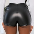 thumbnail image 4 of New Sexy Stretch Plus Size Tight Black Faux Leather Shorts Casual Shorts Women, 4 of 11