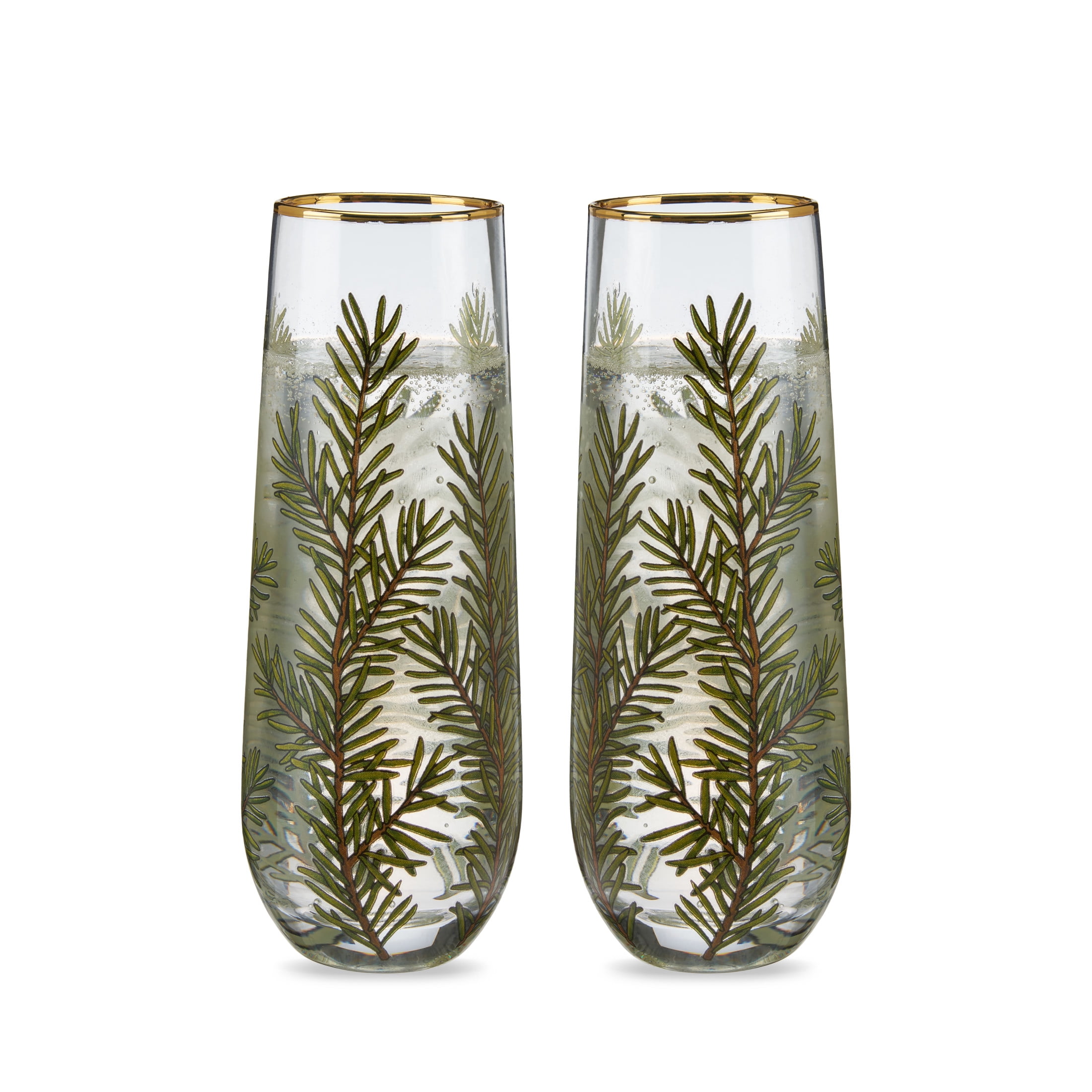Twine Woodland Stemless Champagne Flutes, Wedding Gifts, Party 8oz Set of 2