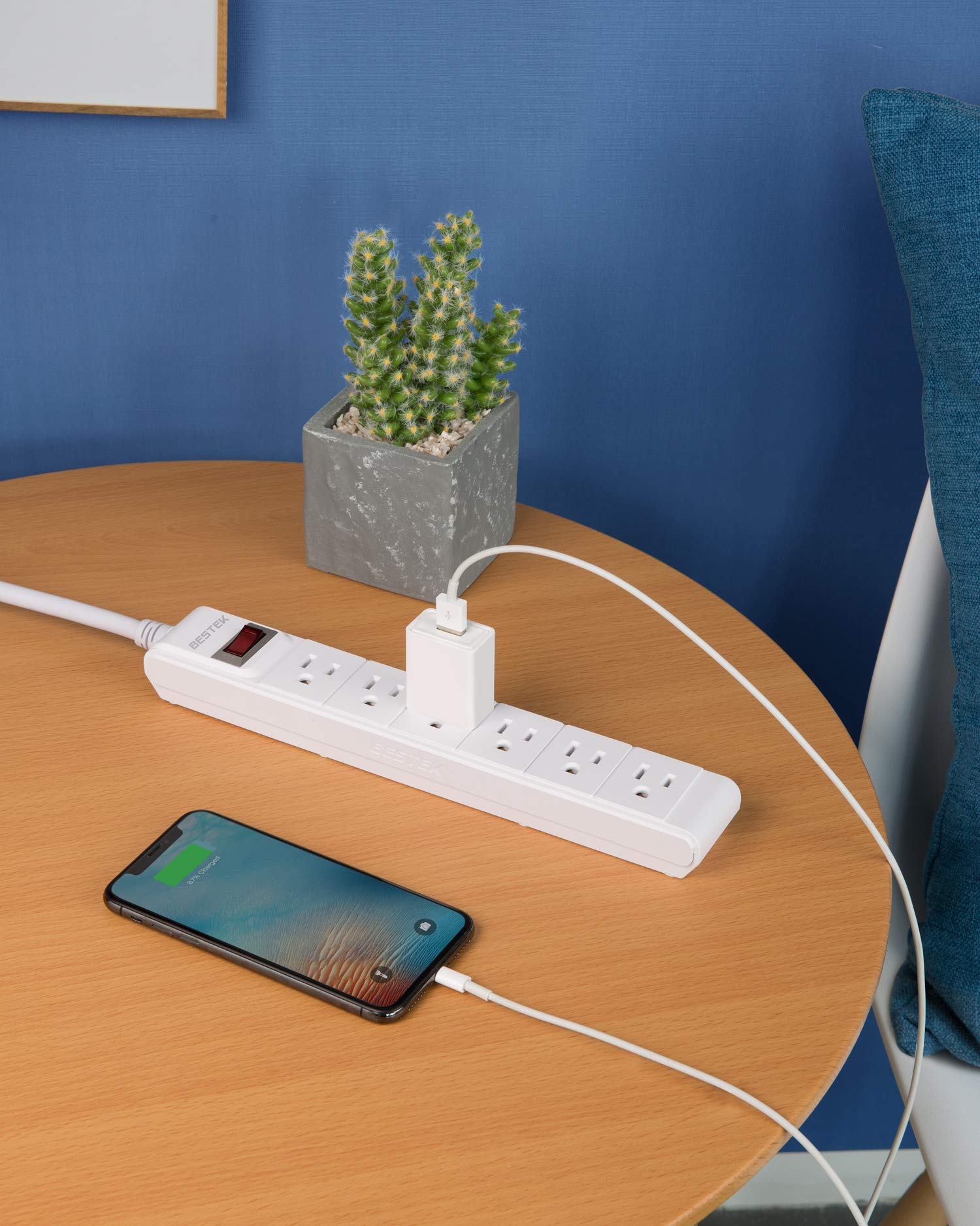 BESTEK 6-Outlet Surge Protector Power Strip with 6-Foot Cord photo 8