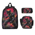 thumbnail image 2 of Fierce Mutant Hero Art Backpack 3Pcs Set, Lightweight Water Resistant Casual Rucksack, 17", 2 of 6
