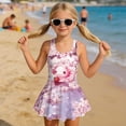 thumbnail image 3 of Uorisanigo Girls Bathing Suits One Piece Cute Axolotl Cherry Blossom Swimsuit Skirted Size 3-4 Modest Summer Vacation Swim Dress, 3 of 6